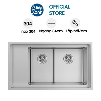 Chậu Rửa Chén 2 Ngăn Inox Hafele HS21-SSD2S90M 567.94.040 - Có Cánh - Độ Dày 1mm