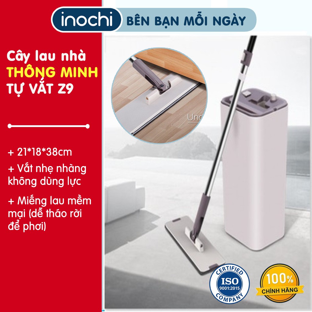 [Mã BMBAU50 giảm 10% đơn 99k] Cây lau nhà, chổi lau nhà thông minh Inochi MOP-Z9 chính hãng