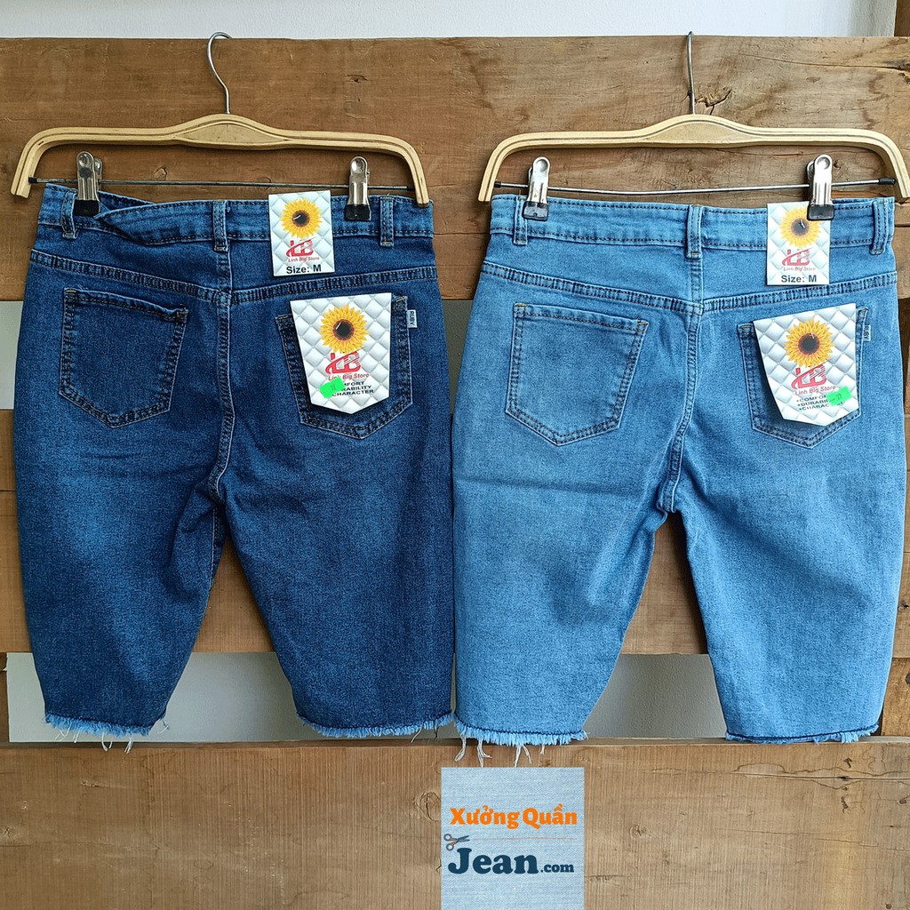 Quần Jean Ngố Nữ Tua Rua 2 Màu Xanh Đậm Và Nhạt - 421