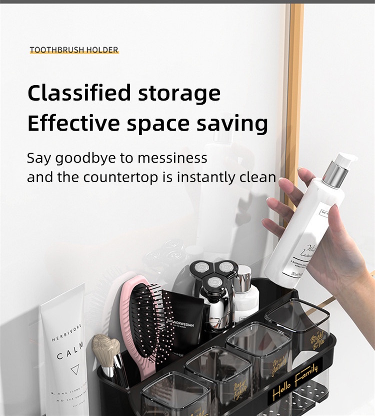 A-LIFE Giá Đỡ Bàn Chải Đánh Răng / Cốc Súc Miệng Gắn Tường Tiện Dụng Cho Gia Đình