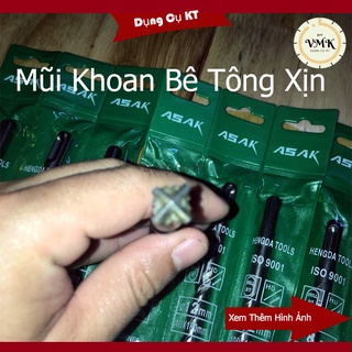 MŨI KHOAN BÊ TÔNG GÀI 4 CẠNH HỢP KIM ASAK SIZE 8,10,12 X160MM