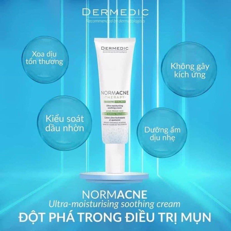 Kem Dưỡng Ẩm Giảm Mụn DERMEDIC NORMACNE Ultra Moisturising Soothing Cream 40g