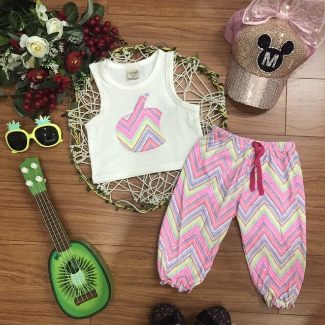 Bộ bé gái thun cotton 4 chiều