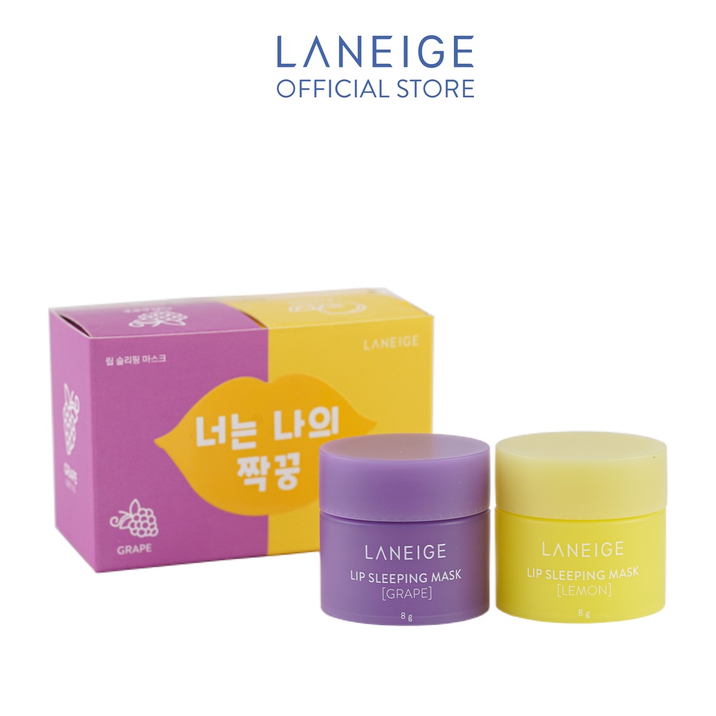 [Phiên bản giới hạn] Bộ đôi Mặt nạ ngủ dành cho môi Laneige Lip Sleeping Mask Grape &amp; Lemon 8G