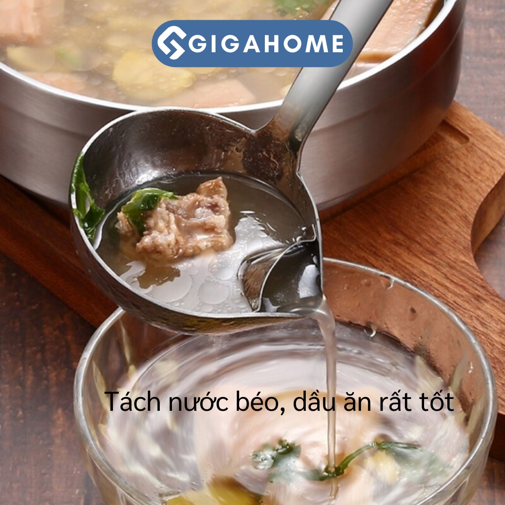 Vá Múc Canh Lọc Dầu Mỡ Thông Minh GIGAHOME Inox 304 Cao Cấp 10050