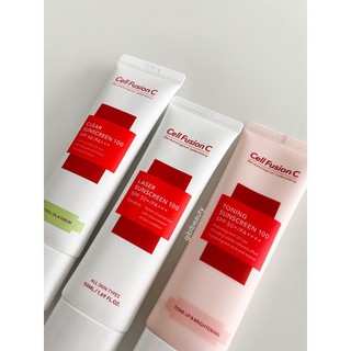 Kem chống nắng CELL FUSHION C sẵn 3 màu (đỏ. hồng.xanh) sze 50ml