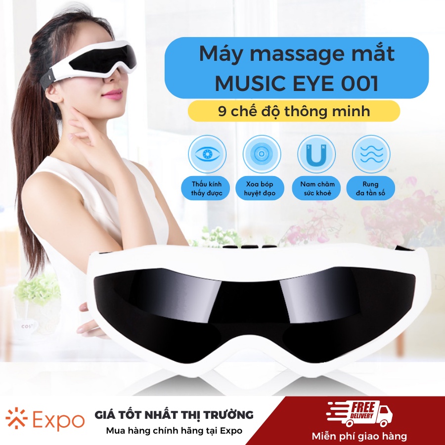 MÁY MASSAGE MẮT THÔNG MINH 9 CHẾ ĐỘ MASSAGE GIẢM STRESS, MỎI MẮT, THÂM MẮT
