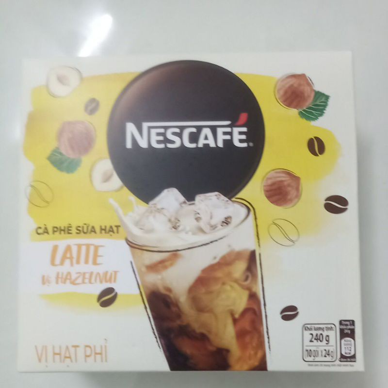 Cà phê hòa tan NESCAFÉ Latte Sữa Hạt Vị Hạt Phỉ (Hộp 10 gói x 24g)Cà phê hòa tan NESCAFÉ Latte Sữa Hạt Phỉ