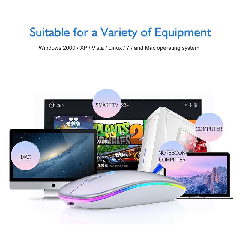 DIGIBLUSKY Chuột bluetooth 2.4ghz Có Thể Sạc Lại Siêu Mỏng Dùng Chơi Game Tiện Dụng