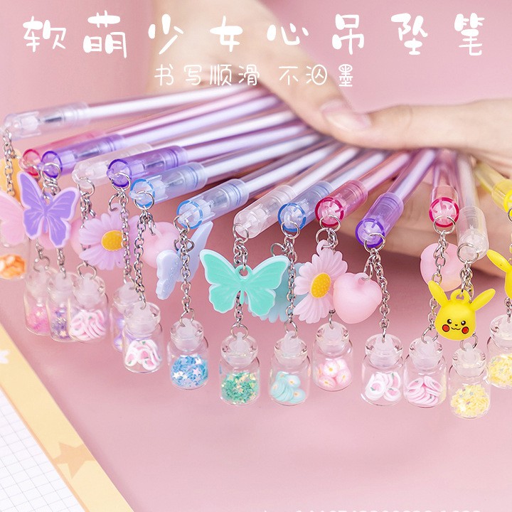 1 Bút Mực gel Hình Chai Bướm Màu Đen