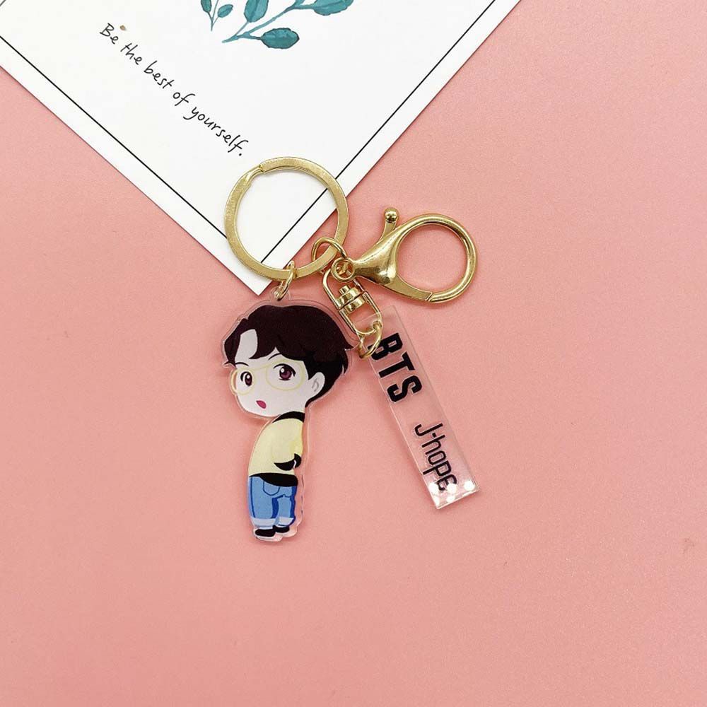 Móc Khóa Họa Tiết Hoạt Hình BT21 Jimin V Suga Dễ Thương