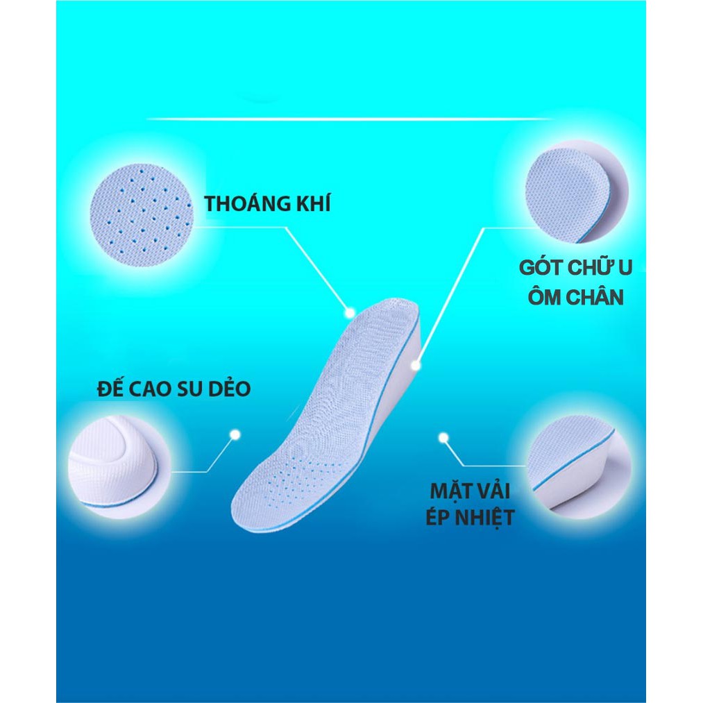 01 cặp Lót giày tăng chiều cao nam nữ chất liệu cao cấp ZATA - ZTX02