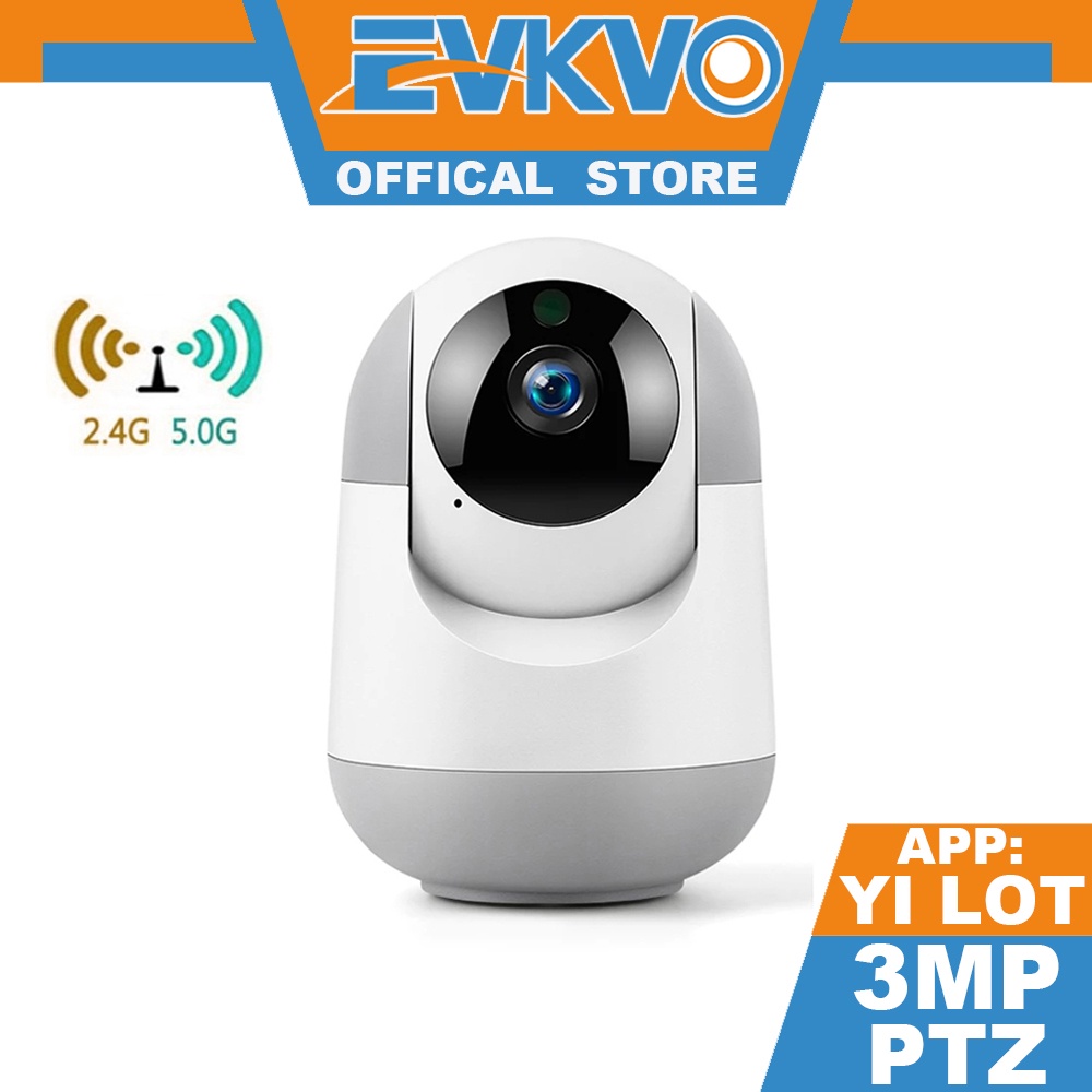 EVKVO - 2.4Ghz&5Ghz WIFI - Theo dõi tự động - YI LOT APP FHD 3MP WiFi IP Camera Rotate Wireless PTZ IP Camera CCTV IR Night Vision Home Security Surveillance CCTV Camera