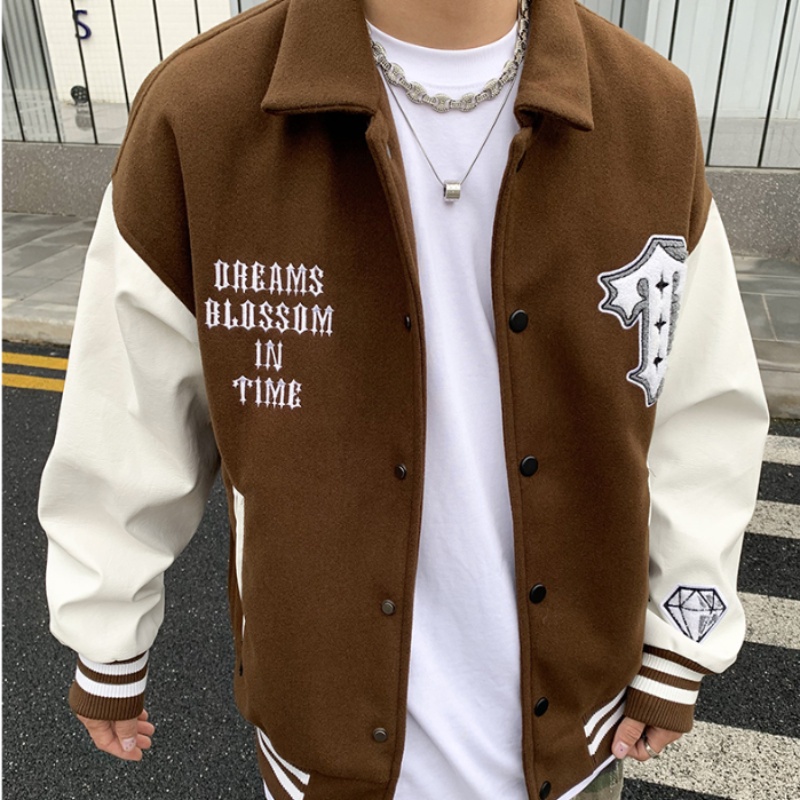 Áo khoác bóng chày thêu chữ phong cách nam tính sành điệu