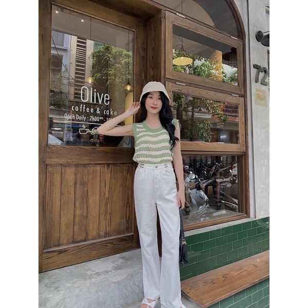 Áo Tanktop len kẻ ngang