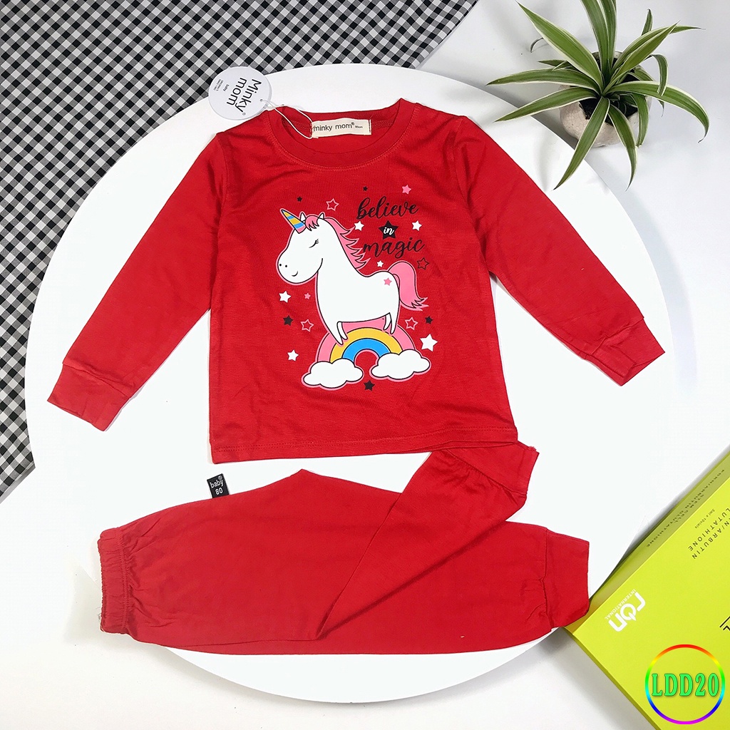 Bộ Dài Tay Cho Bé LDD20 Đồ Bộ Thun Lạnh Cao Cấp Mềm Mịn Thoáng Mát Hàng Chuẩn Loại 1 MINKY MOM Dễ Chịu, Thoải Mái Cho Bé