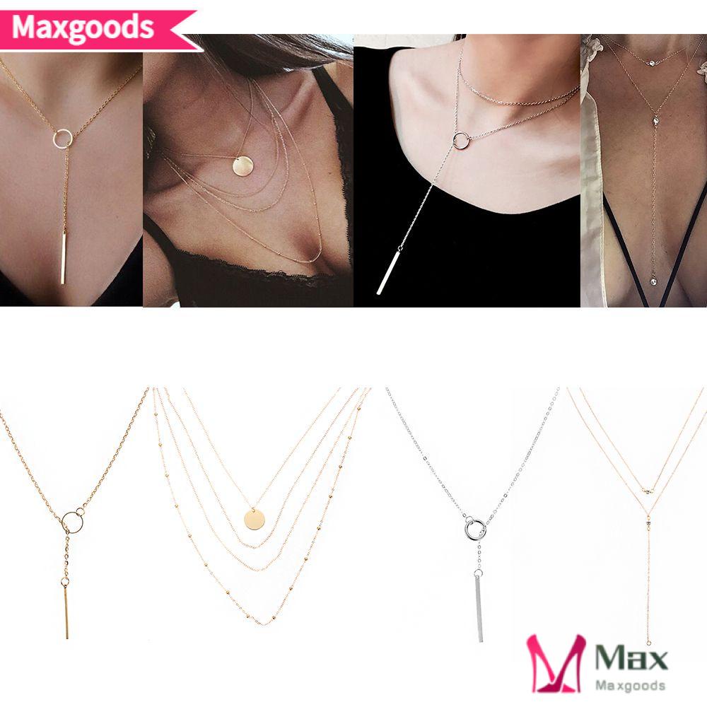 Vòng Cổ Nhiều Lớp Mặt Hình Học Phong Cách Boho Thời Trang Cho Nữ