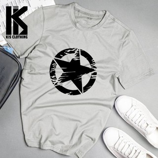 Áo phông nam ngôi sao đen phong cách unisex màu xám [KIS_CLOTHING] [FREE SHIP]