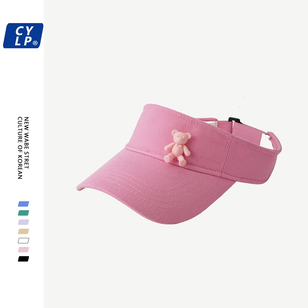 Nón Lưỡi Trai Nửa Đầu Chống Nắng Phong Cách Hàn Quốc Họa Tiết Gấu Hoạt Hình Dễ Thương