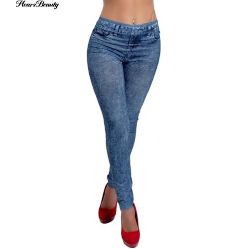 Quần legging giả jean thời trang trẻ trung cá tính cho nữ