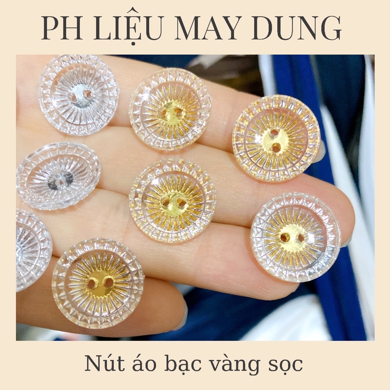 nút áo bạc vàng sọc ( bán từ 5 nút)