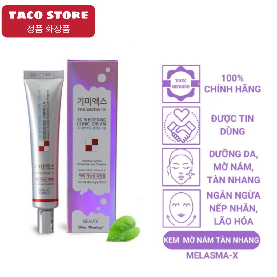 Kem Hỗ Trợ Làm Trắng Da Giảm Nám Tàn Nhang Melasma-x 3D WHITENING CLINIC CREAM