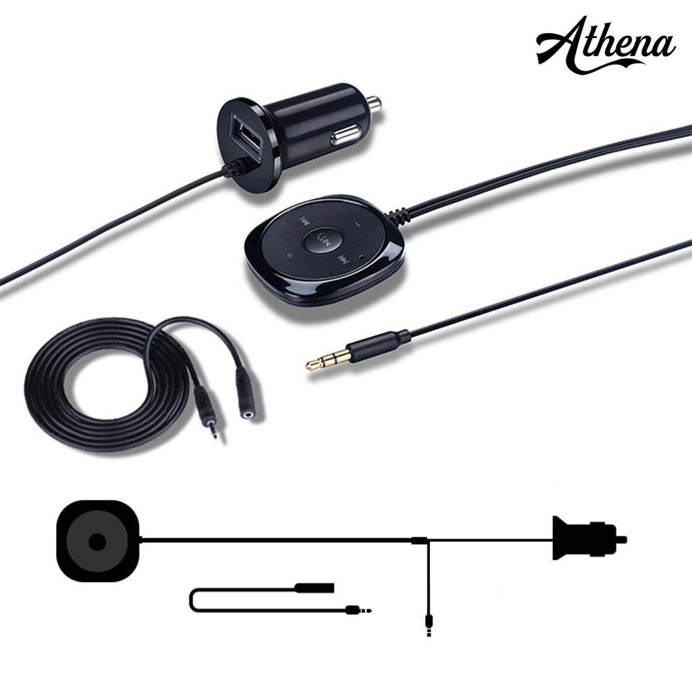 Athena ✨ Wireless Bluetooth Car 3.5mm AUX Adapter Music Receiver + Car Charger