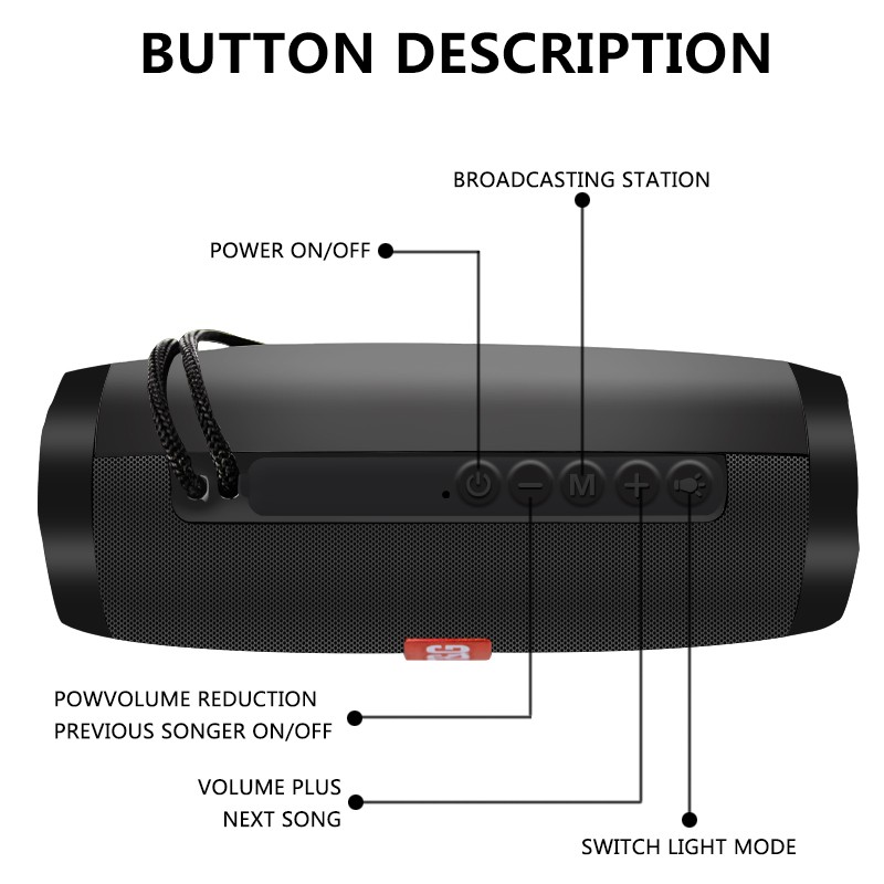 Loa Bluetooth di động, nhỏ gọn, LED đẹp, loa không dây mini, hỗ trợ thẻ nhớ, cổng USB và FM radio T&amp;G TG-157
