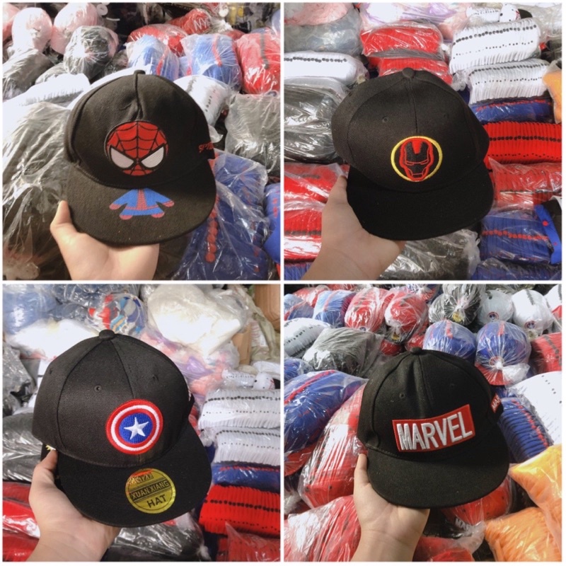 Mũ Bé Trai  Mũ lưỡi trai vũ trụ marvel captain người nhện 2-8 tuổi