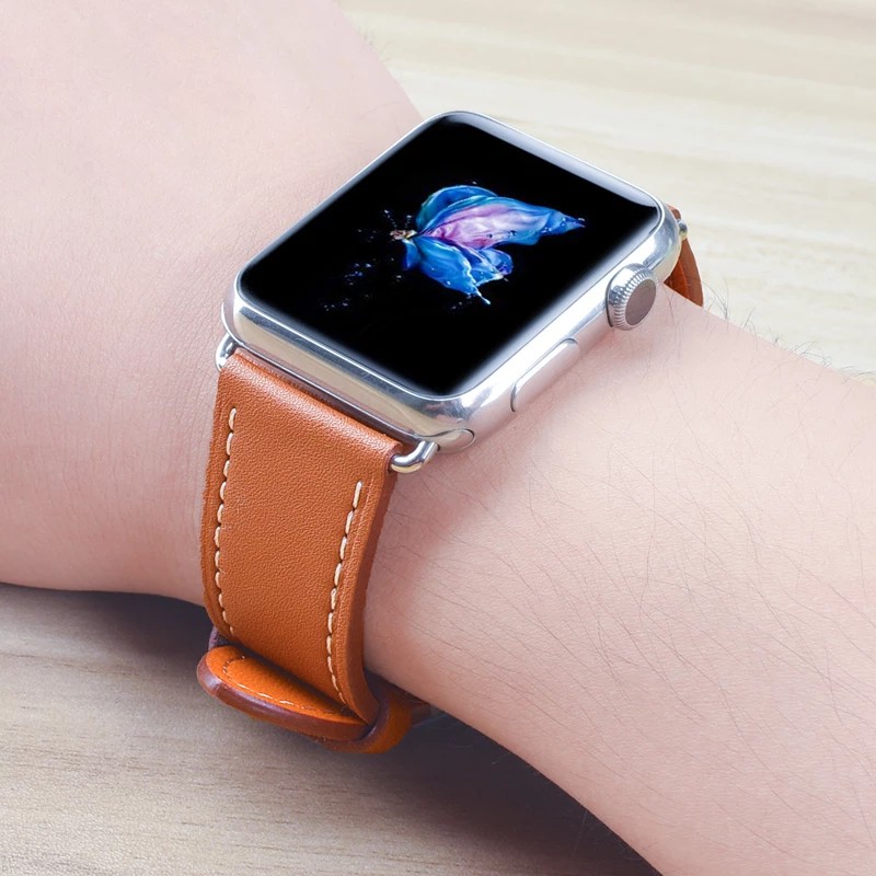 High quality Leather loop for iWatch 40mm 44mm Business Sports Strap Single Tour for Apple watch band 42mm 38mm Series 6 5 4 3 2