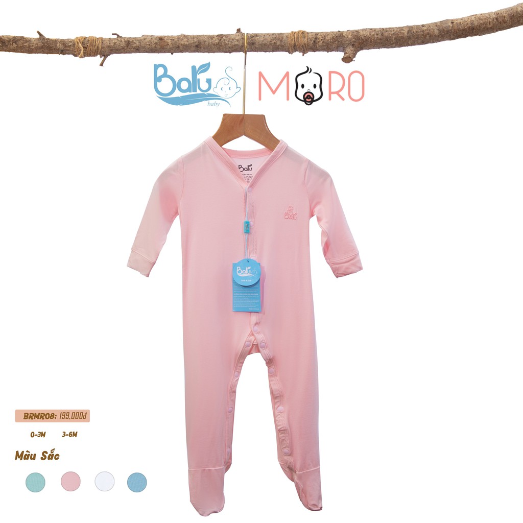 BODY DÀI TAY/BODY LIỀN TẤT CÀI GIỮA SỢI TRE ORGANIC BARU BABY