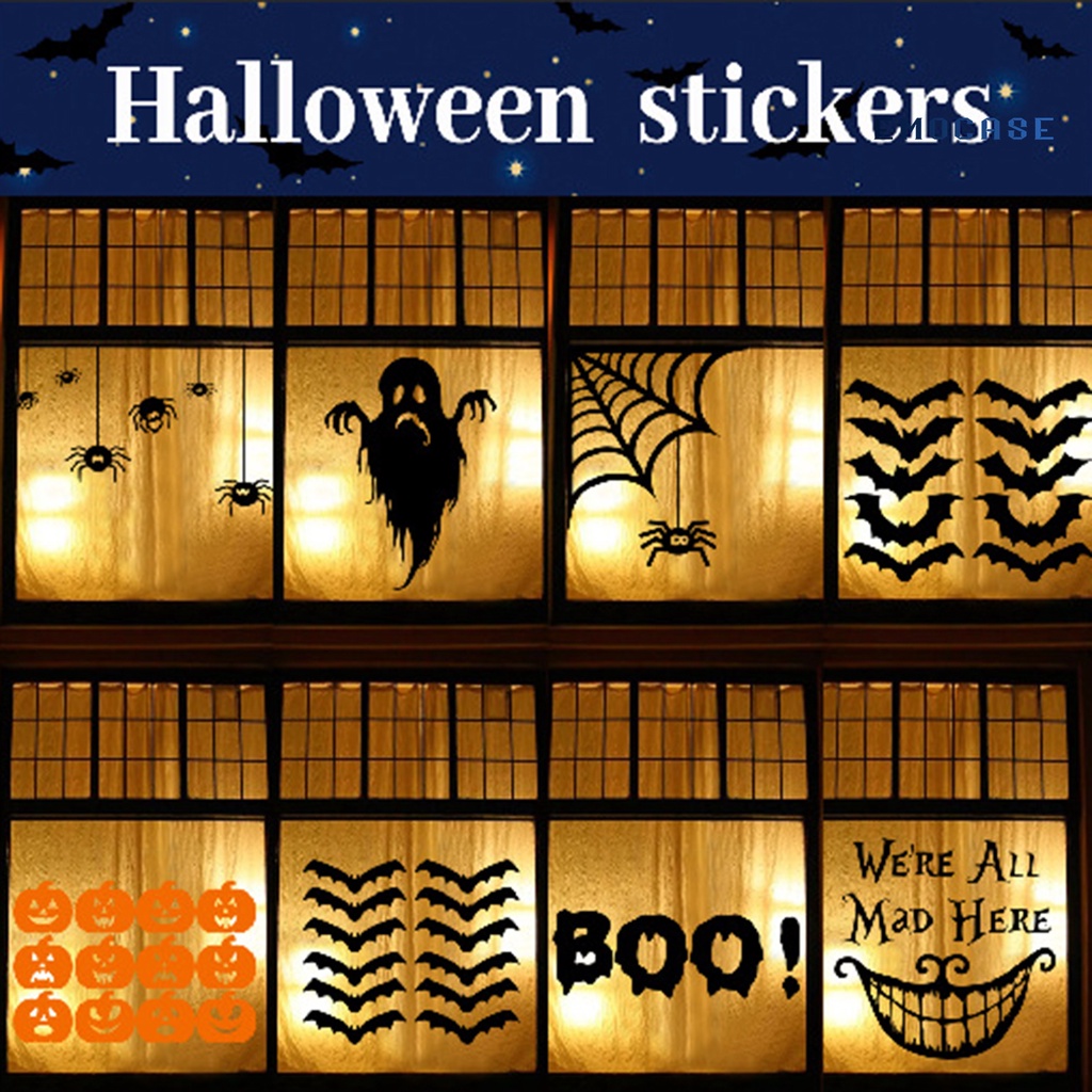Đề Can Dán Tường / Cửa Sổ Trang Trí Halloween Kinh Dị DIY