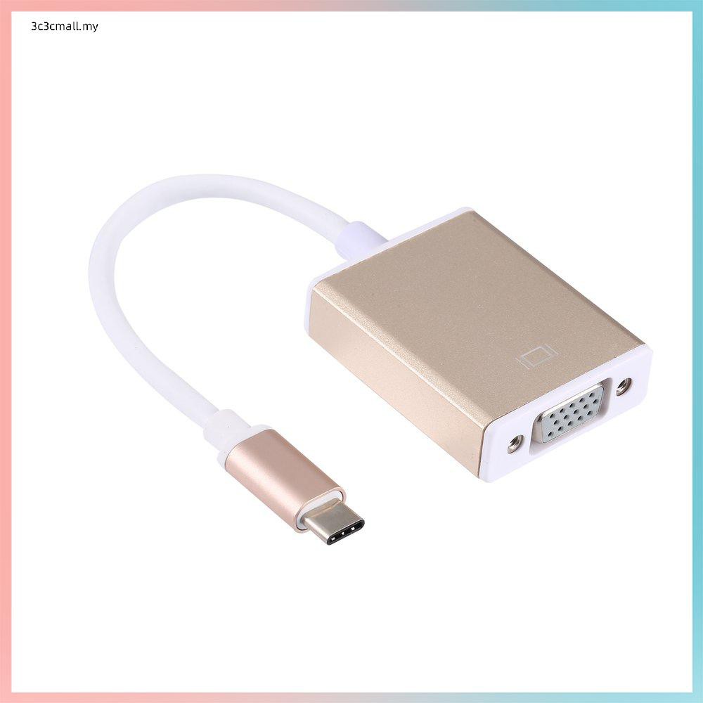 Dây Cáp Chuyển Đổi Từ Cổng Usb Type C Sang Cổng Vga 3 Đầu Chất Lượng Cao Cho Macbook