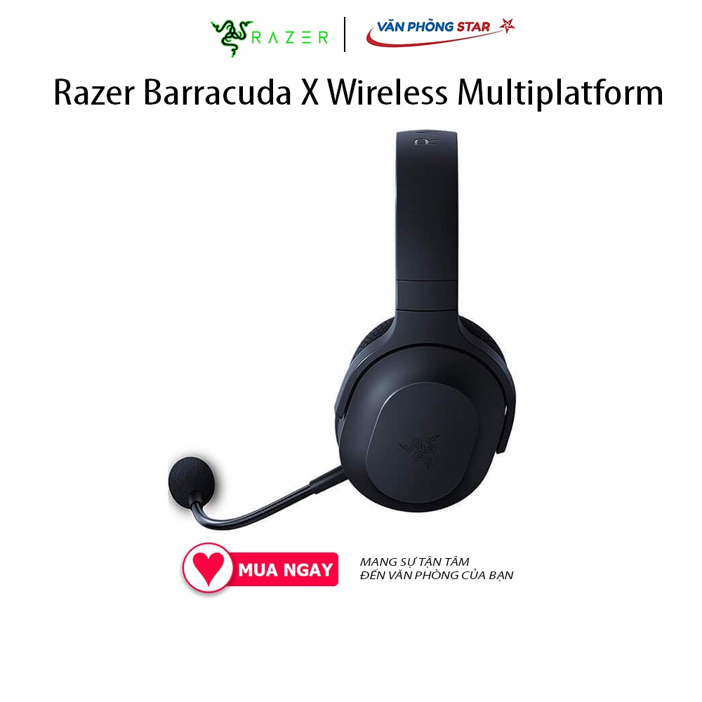 Tai nghe không dây Razer Barracuda X Wireless Multiplatform Kết nối đa dạng với USB-C Dongle và dây cáp type-C / 3.5mm