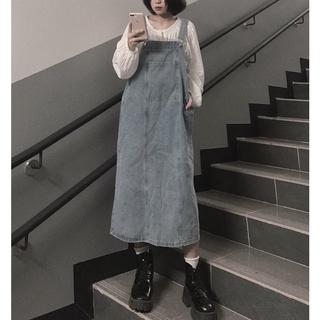 Yếm váy bò xuông dáng dài ulzzang