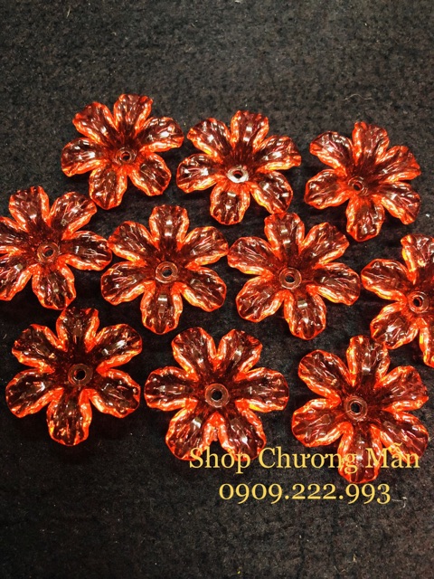 100G Bông Đúc 6 Cánh Pha Lê Nhựa 30mm Giá Sỉ