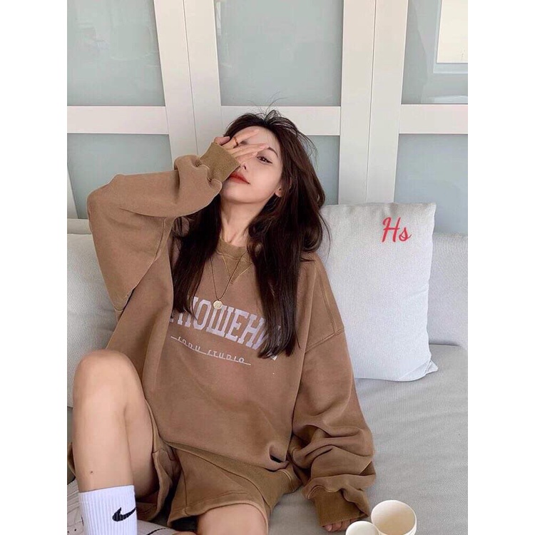 Set Bộ Đùi Nỉ Áo Dày Tay In THO Mềm Mịn Hot Trend 2021 Unisex X.Store Có Ảnh Thật + Video Tự Chụp SKU 605