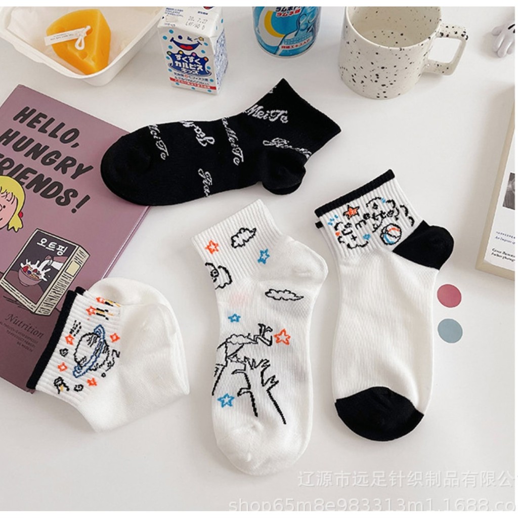 Tất ngắn sắc màu 9 mẫu