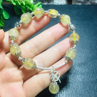 Vòng tay tóc vàng mệnh kim 10li mix bạc