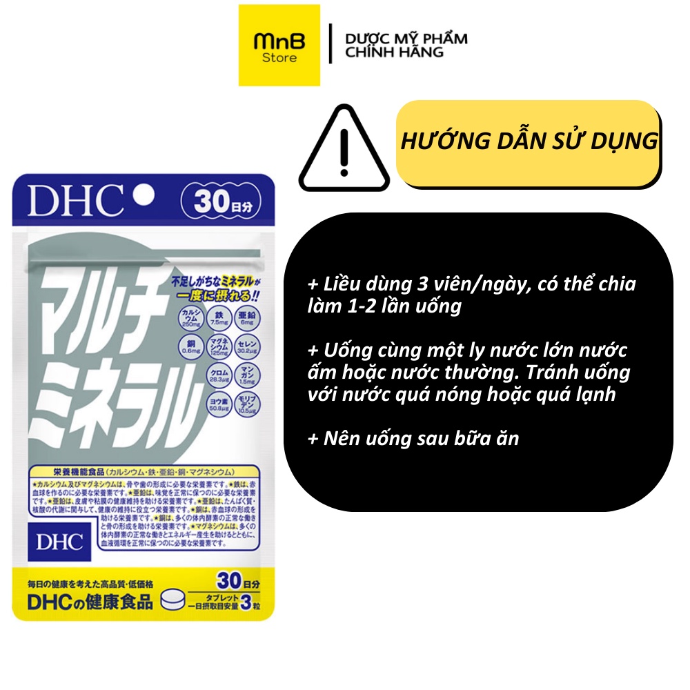 Viên uống khoáng tổng hợp DHC Multi Minerals 30 và 90 ngày nhật bản