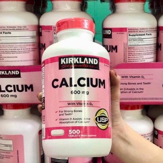 Viên uống bổ sung Canxi Kirkland Calcium 600mg Vitamin D3 500 viên ( Hủ Màu Hồng )