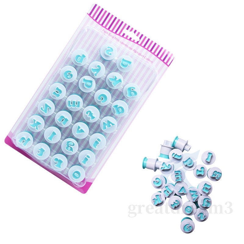 Set khuôn nhấn cắt dập tạo hình bánh quy hình chữ số / chữ cái tiếng Anh dễ sử dụng