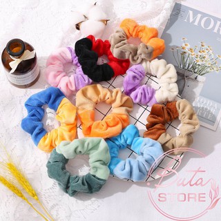 Dây Buộc Tóc Scrunchies Vải Nhung Mềm Phối 2 Màu Buta Sr07