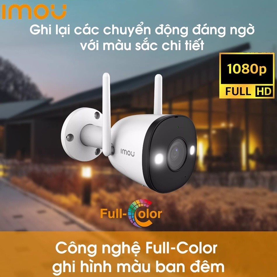 Camera WiFi ngoài trời imou F22P 1080p / F42P 4MP 2K / F22FP 2MP / F42FP Có mầu - có cổng Lan