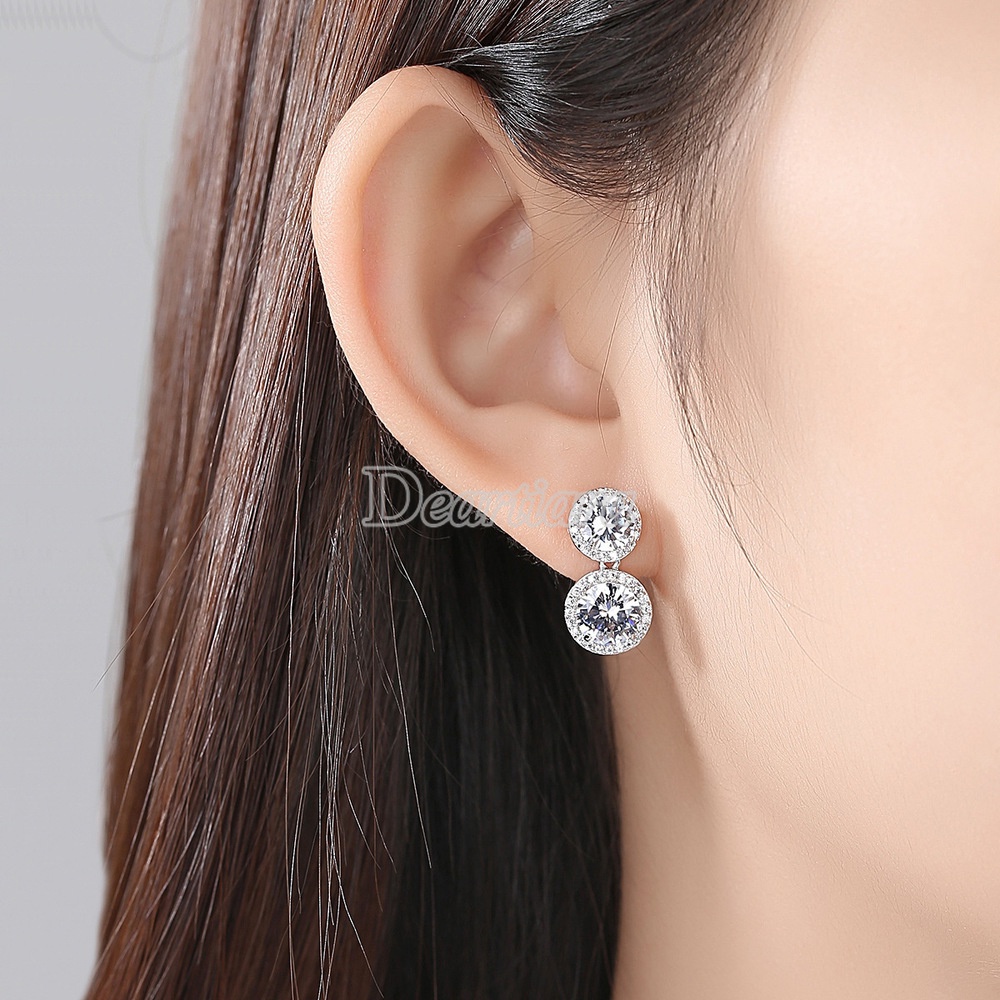 Bông tai đính đá Zircon sang trọng cho cô dâu