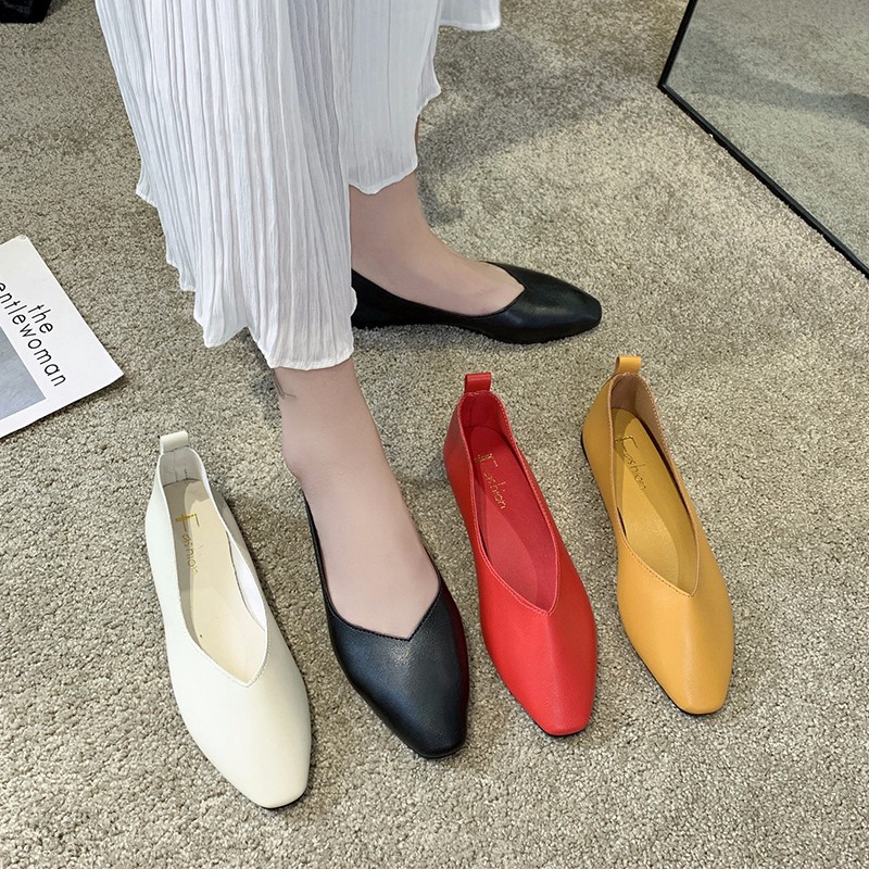 Giày lười mũi vuông đế bằng cho nữ | BigBuy360 - bigbuy360.vn