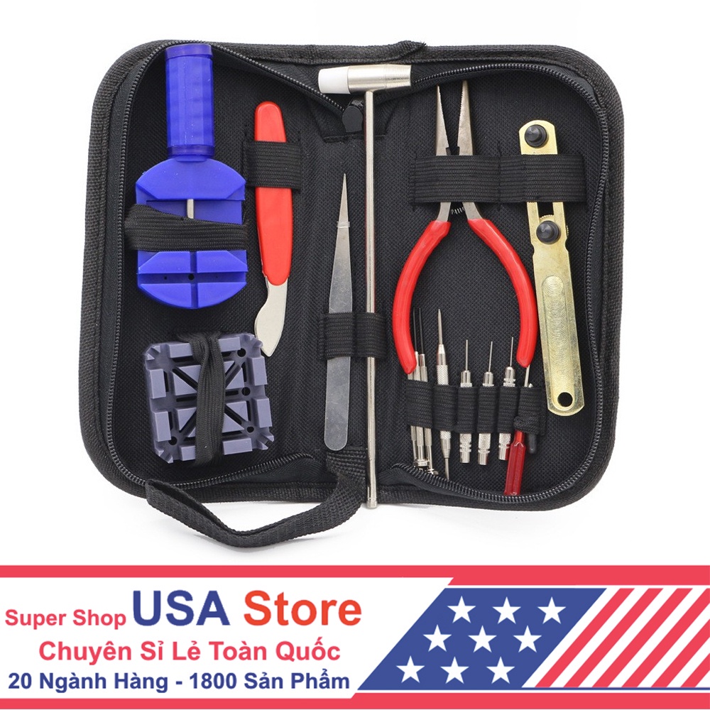 (Có Cặp Đựng) Bộ Dụng Cụ Tool Tháo Lắp - Sửa Chữa Đồng Hồ Đeo Tay Chuyên Nghiệp - 16 Chức Năng
