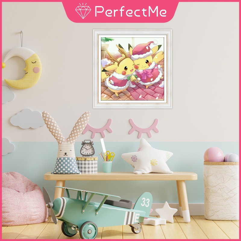 Bộ tranh đính đá 5D tự làm hình Pikachu 30X30