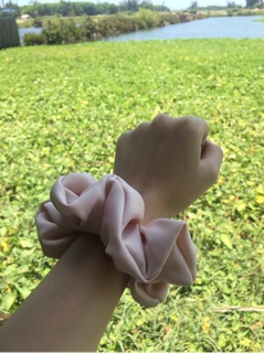 Dây cột tóc vải Scrunchies lụa satin sóng