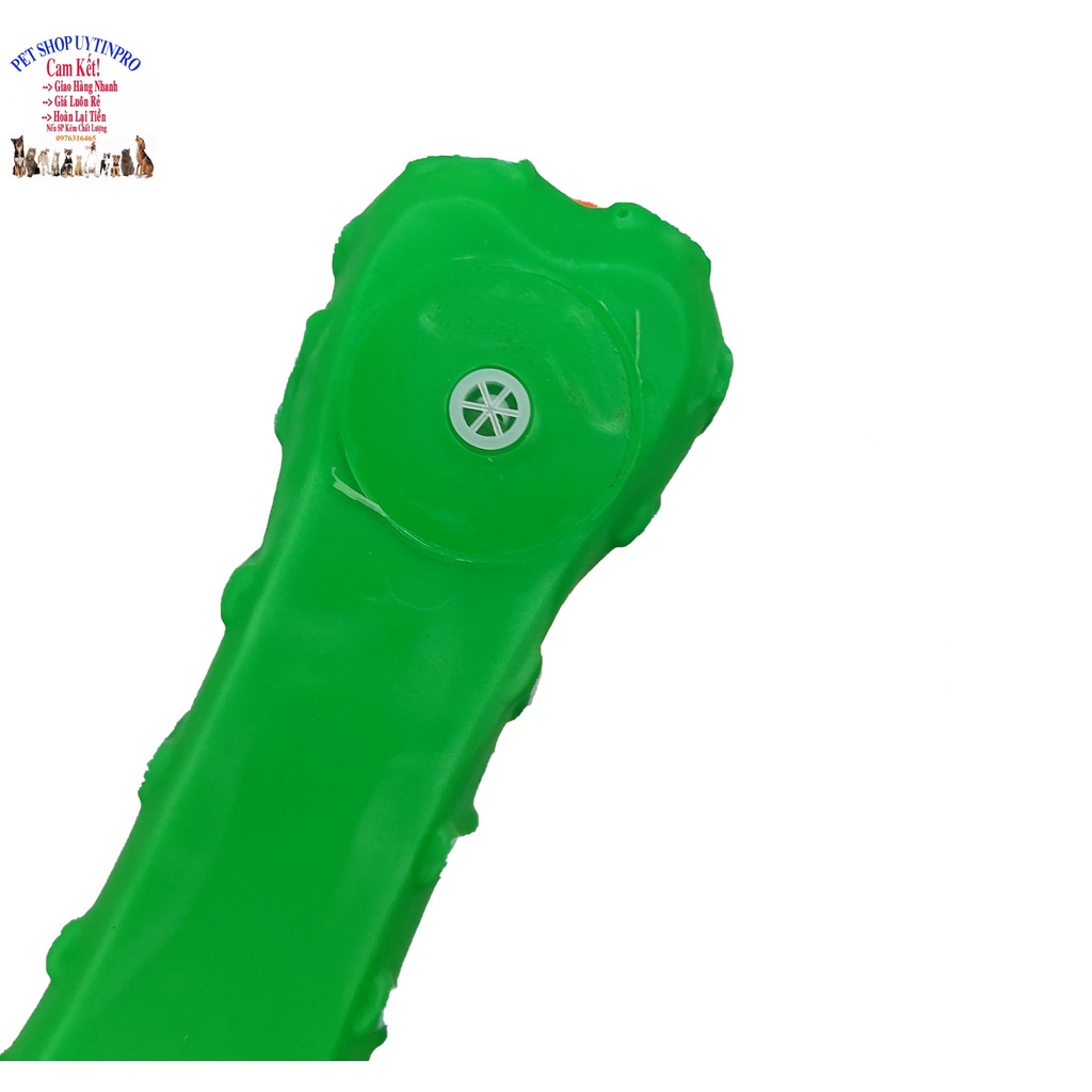 Đồ chơi cho Chó Hình khúc xương Dài 16cm In hình cún tai dài Phát ra tiếng kêu, Chất liệu nhựa dẻo, Giúp Boss sảng khoái